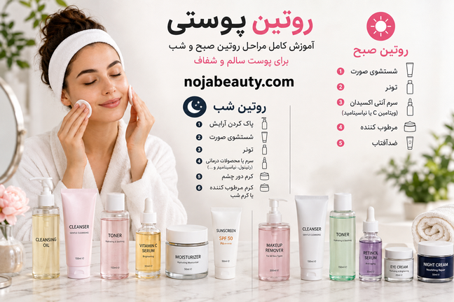 روتین پوستی؛ آموزش کامل مراحل روتین صبح و شب برای پوست سالم و شفاف