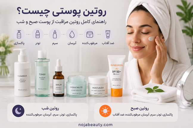 روتین پوستی چیست؟ راهنمای کامل روتین مراقبت از پوست صبح و شب