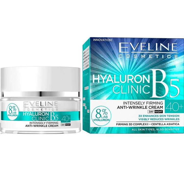 کرم ضد چروک و سفت کننده صورت اولاین مدل Hyaluron Clinic B5 40+ حجم 50 میلیلیتر