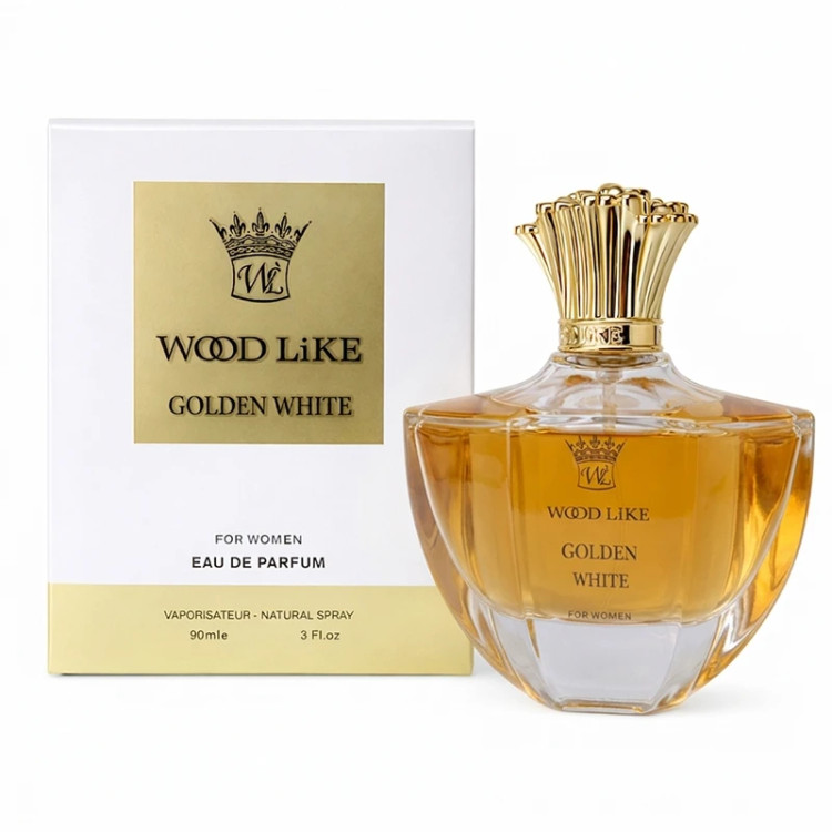 ادکلن زنانه وودلایک مدل گلدن وایت Golden White با رایحه گرم حجم 90 میلیلیتر