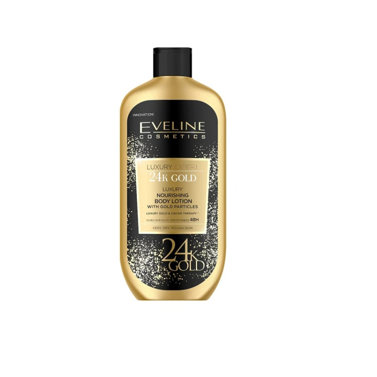لوسیون بدن اولاین مدل 24K Gold حاوی طلای 24 عیار حجم 350 میلی لیتر