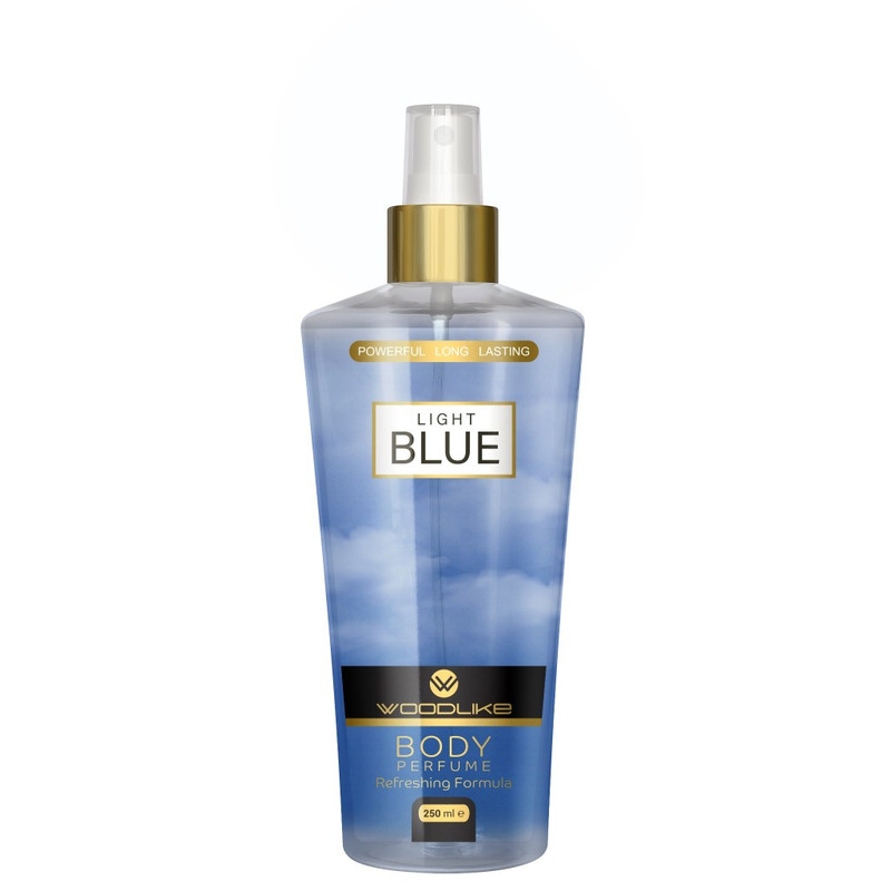 بادی اسپلش مردانه وودلایک مدل لایت بلو LIGHT BLUE حجم 250 ميلی لیتر