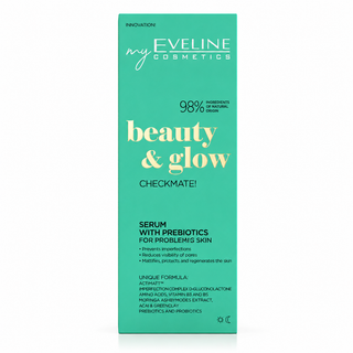 سرم پری بیوتیک اولاین Beauty & Glow Checkmate مناسب پوست مستعد جوش و منافذ باز