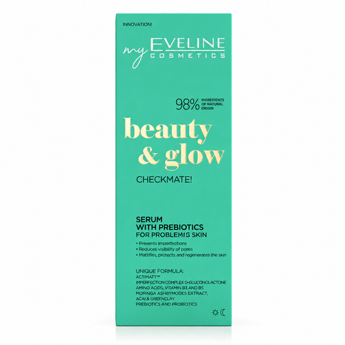 سرم پری بیوتیک اولاین Beauty & Glow Checkmate مناسب پوست مستعد جوش و منافذ باز