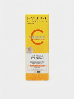 کرم دور چشم ضد چروک اولاین (Eveline) مدل Vitamin C حجم ۱۵ میلیلیتر – روشن کننده و ضد پف