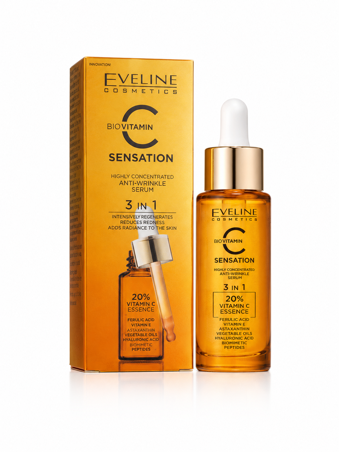سرم ویتامین C اولاین Eveline Bio Vitamin C Sensation 3in1 ضد چروک و روشن کننده