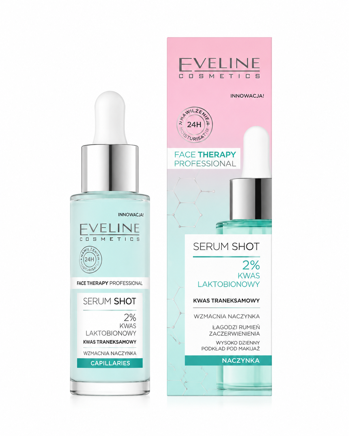 سرم ضد قرمزی و تقویت‌کننده مویرگ‌های پوست اولاین Serum Shot 2% اسید لاکتوبیونیک و ترانکسامیک اسید حجم 30 میلی‌لیتر