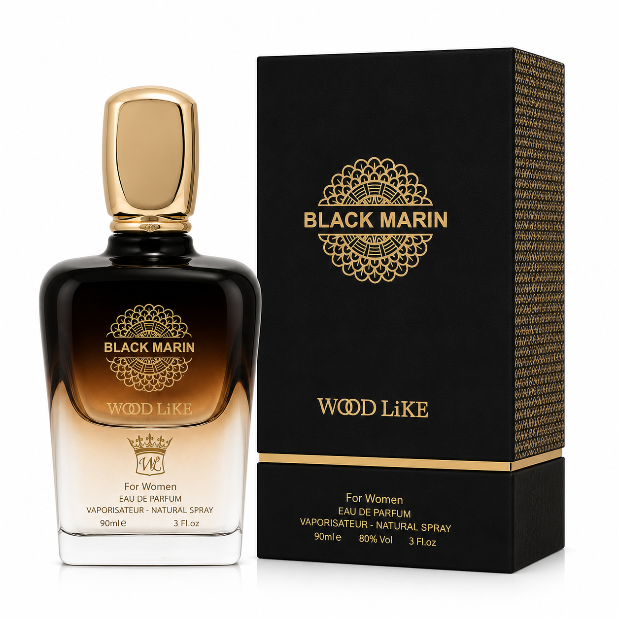 ادو پرفیوم زنانه وودلایک مدل بلک مارین Black Marin رایحه باکارات رژ حجم 90 میلی‌لیتر
