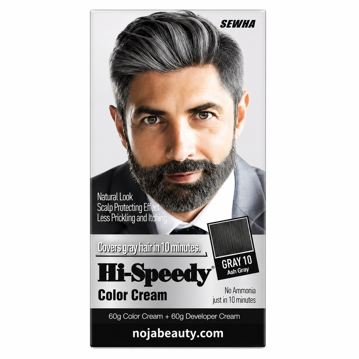 رنگ موی مردانه های اسپیدی شماره GRAY  10 خاکستری دودی