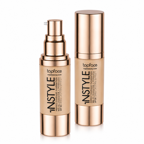 کرم پودر تاپفیس مدل پرفکت کاور Instyle Perfect Coverage Foundation SPF20 حجم 35 میلیلیتر با پوشش بالا و ماندگاری طولانی، مناسب انواع پوست.