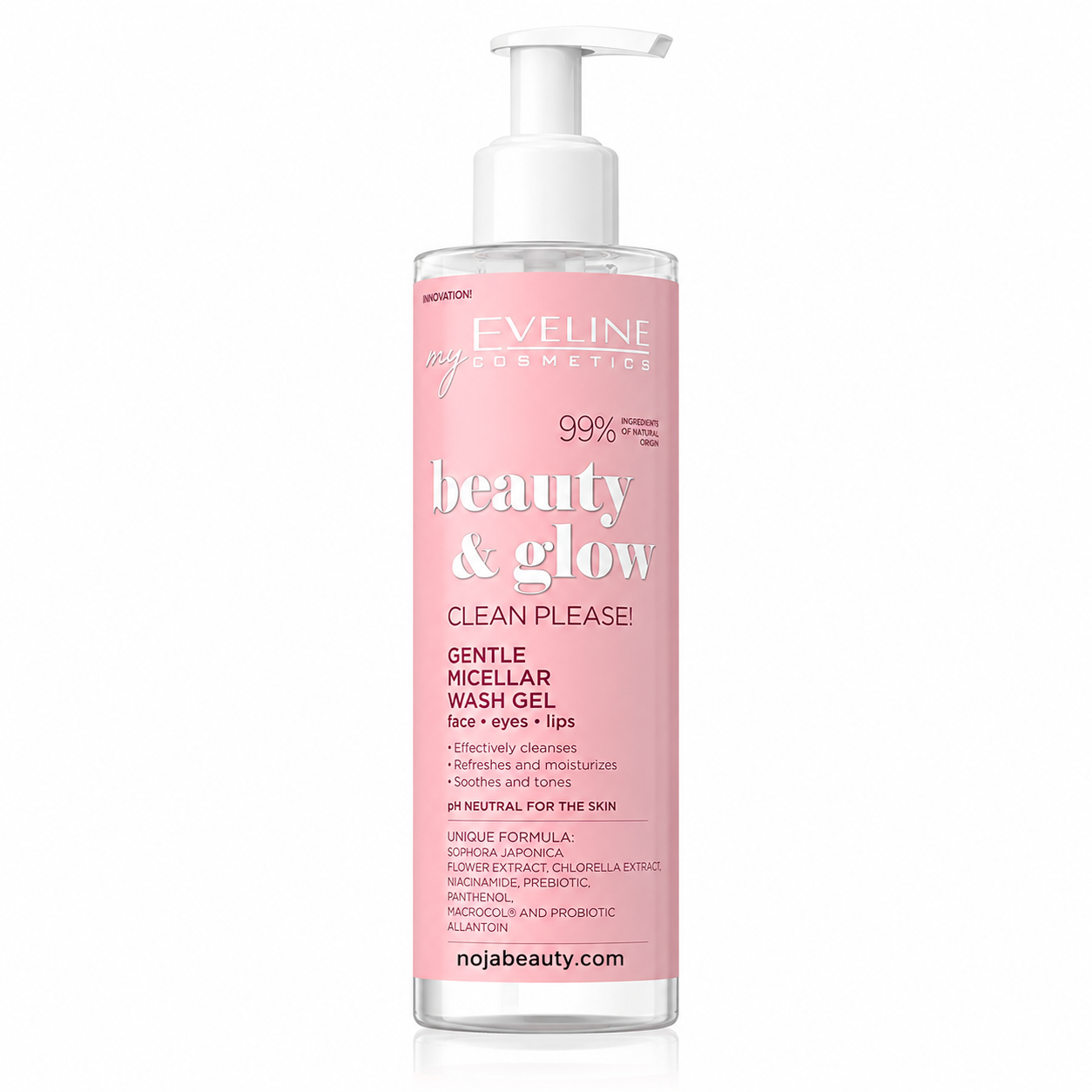 ژل شستشوی میسلار Beauty & Glow اولاین برای صورت، چشم و لب حجم 200 میلی‌لیتر