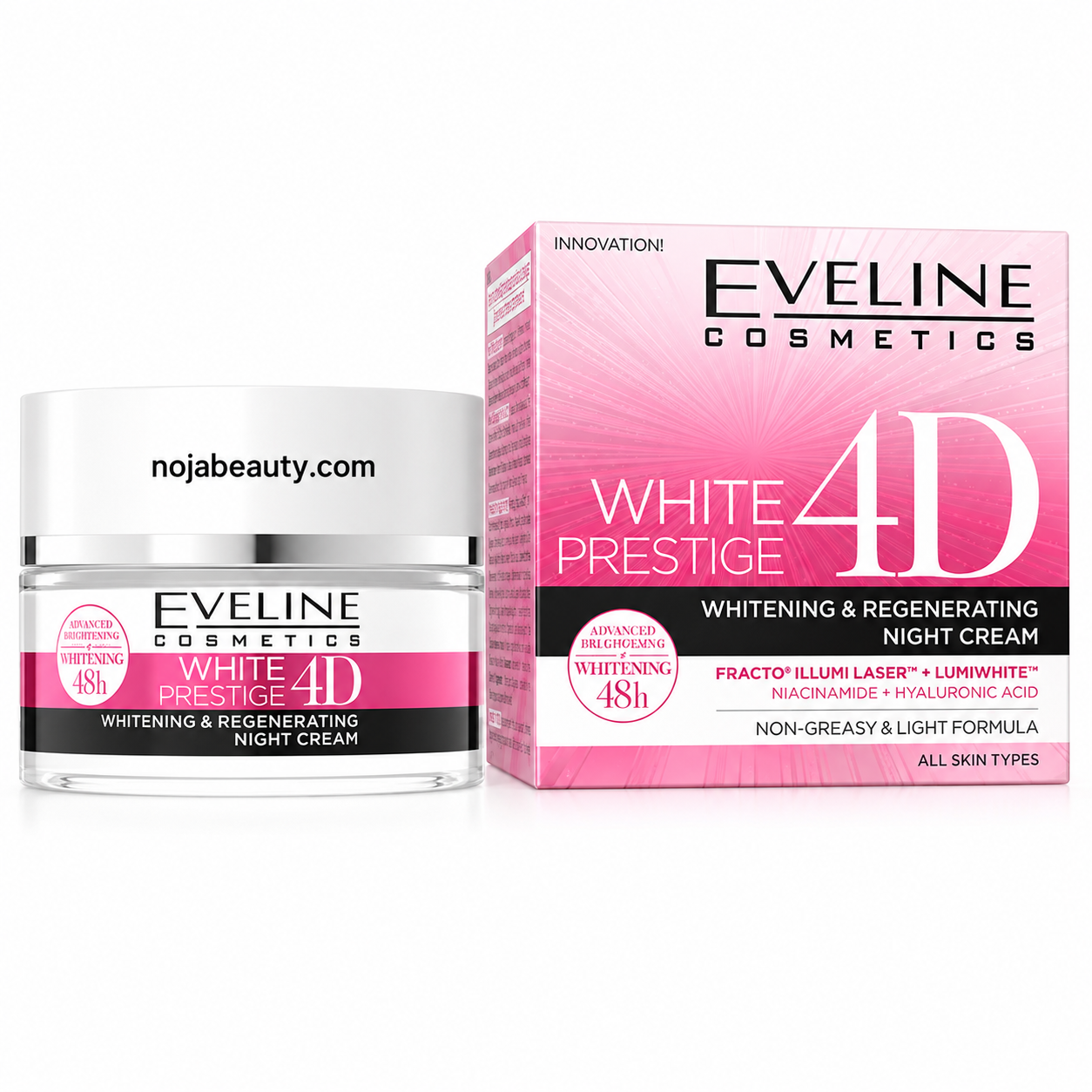 کرم شب روشن کننده و بازسازی کننده اولاین White Prestige 4D حجم 50 میلی لیتر