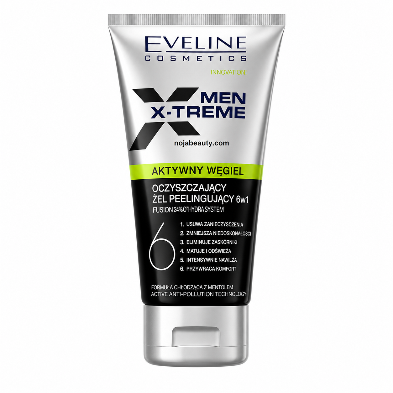 ژل شستشو و لایه بردار صورت مردانه اولاین Men X-Treme Active Carbon 6in1 حجم 150 میلی‌لیتر