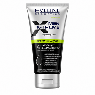 ژل شستشو و لایه بردار صورت مردانه اولاین Men X-Treme Active Carbon 6in1 حجم 150 میلیلیتر