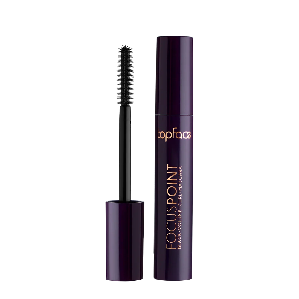 ریمل حجم دهنده و فر کننده تاپ فیس مدل فوکوس پوینت  Focus Point Black Volume Curl Mascara حجم 12 میلی‌لیتر