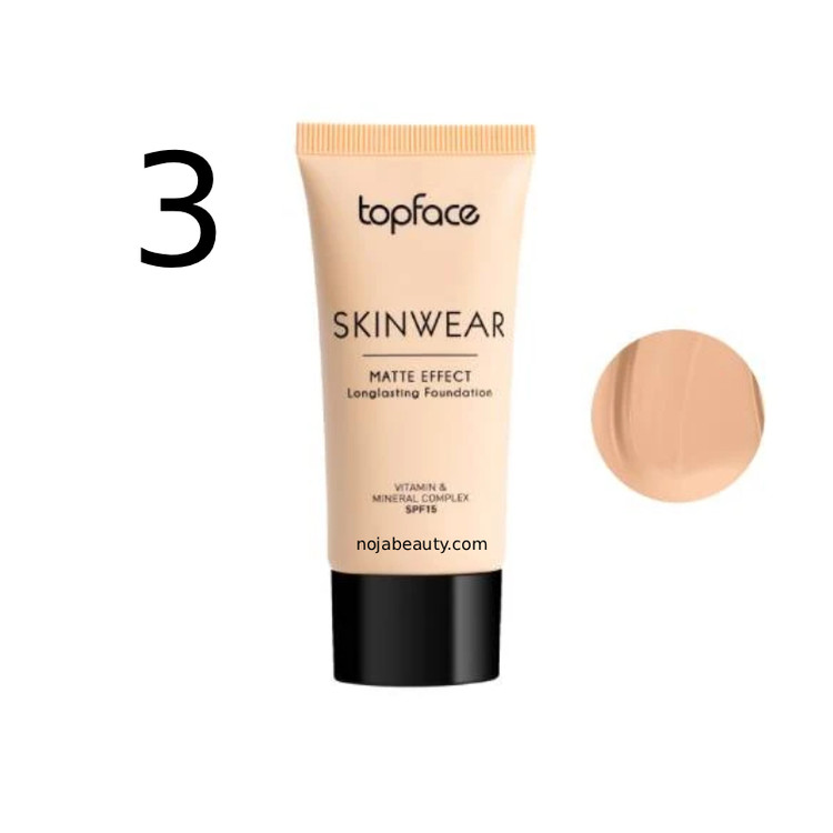 کرم پودر تاپ فیس مدل اسکین ویر Skinwear با جلوه مات و ماندگار حجم ۳۰ میلیلیتر