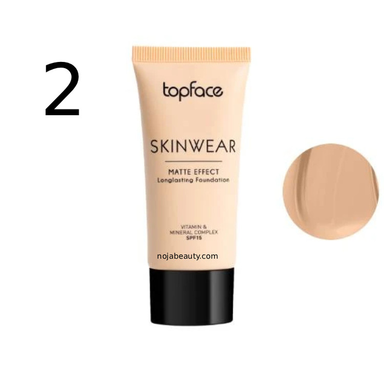 کرم پودر تاپ فیس مدل اسکین ویر Skinwear با جلوه مات و ماندگار حجم ۳۰ میلیلیتر