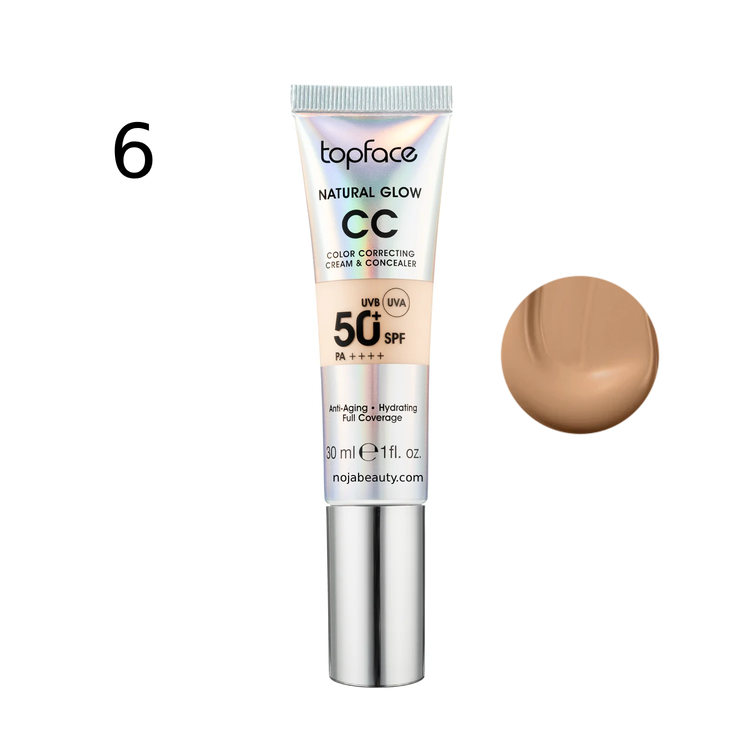 سی سی کرم تاپ فیس مدل Natural Glow CC Cream & Concealer حجم ۳۰ میلیلیتر