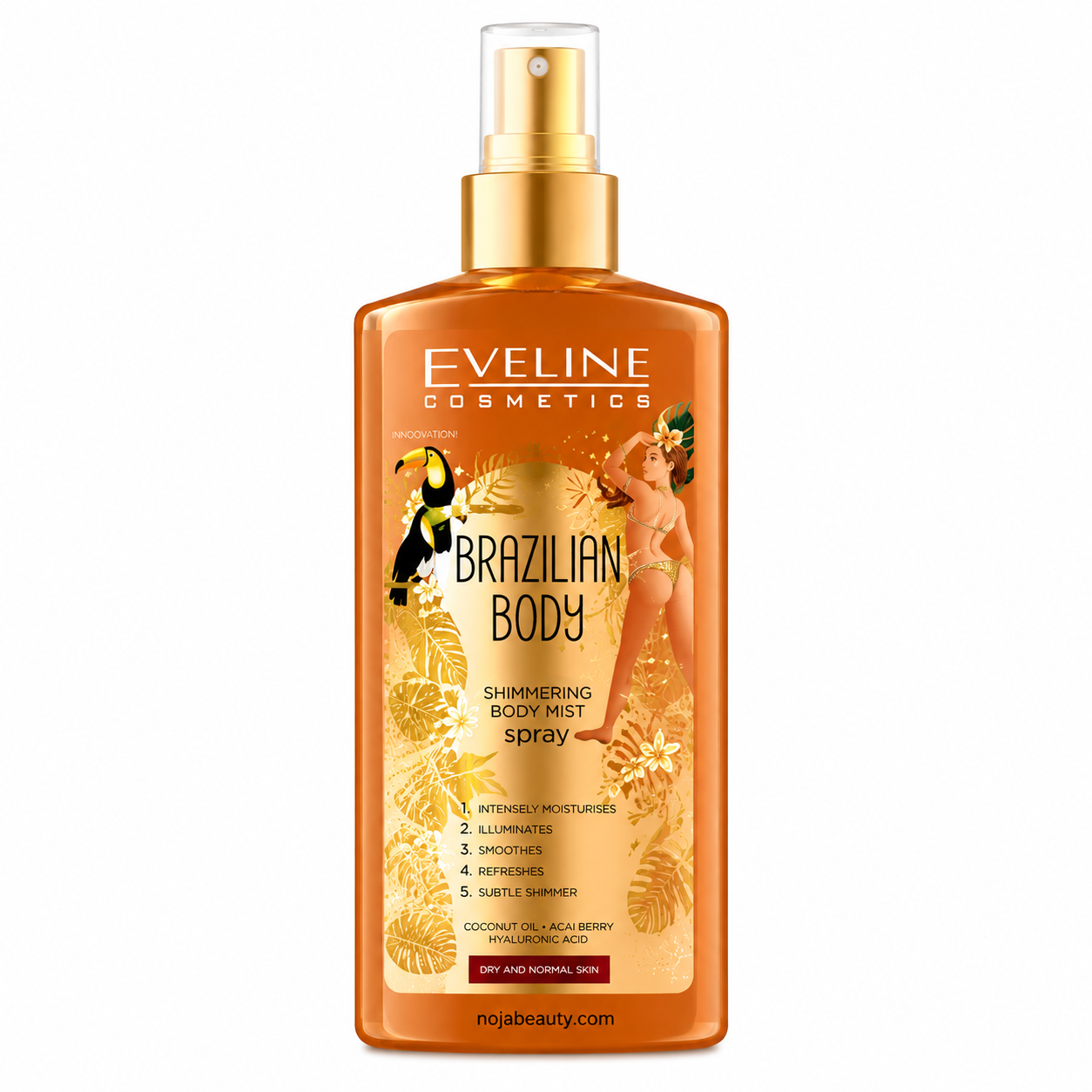 اسپری شاین بدن اولاین مدل Brazilian Body Shimmering Body Mist حجم 150 میلی‌لیتر