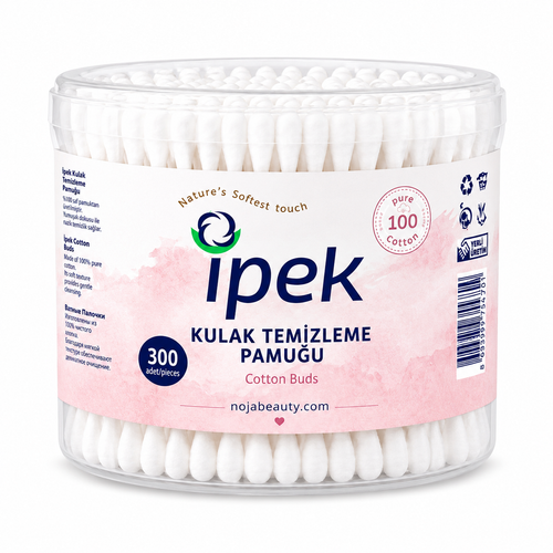 گوش پاککن پنبهای ایپک Ipek مدل Cotton Buds حاوی ۳۰۰ عدد با پنبه خالص