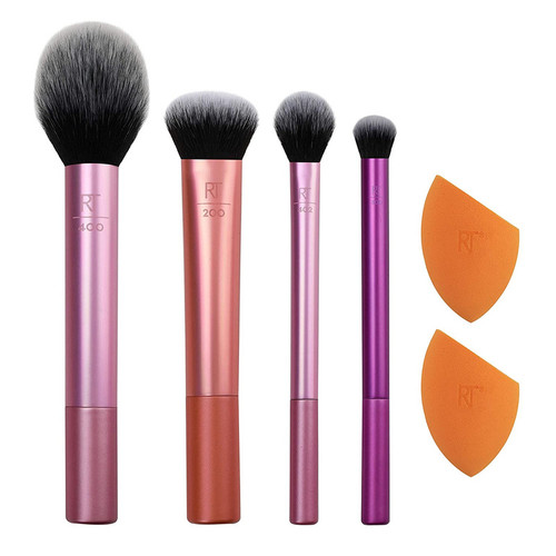 ست برس آرایشی ریل تکنیکس مدل Everyday Essentials به همراه 2 پد آرایشی مجموعه 6 عددی