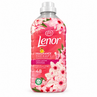 نرمکننده لباس لنور Fragrance Therapy با رایحه شکوفه گیلاس و مریم گلی، حجم ۱۲۰۰ میلیلیتر مناسب ۴۸ بار شستوشو