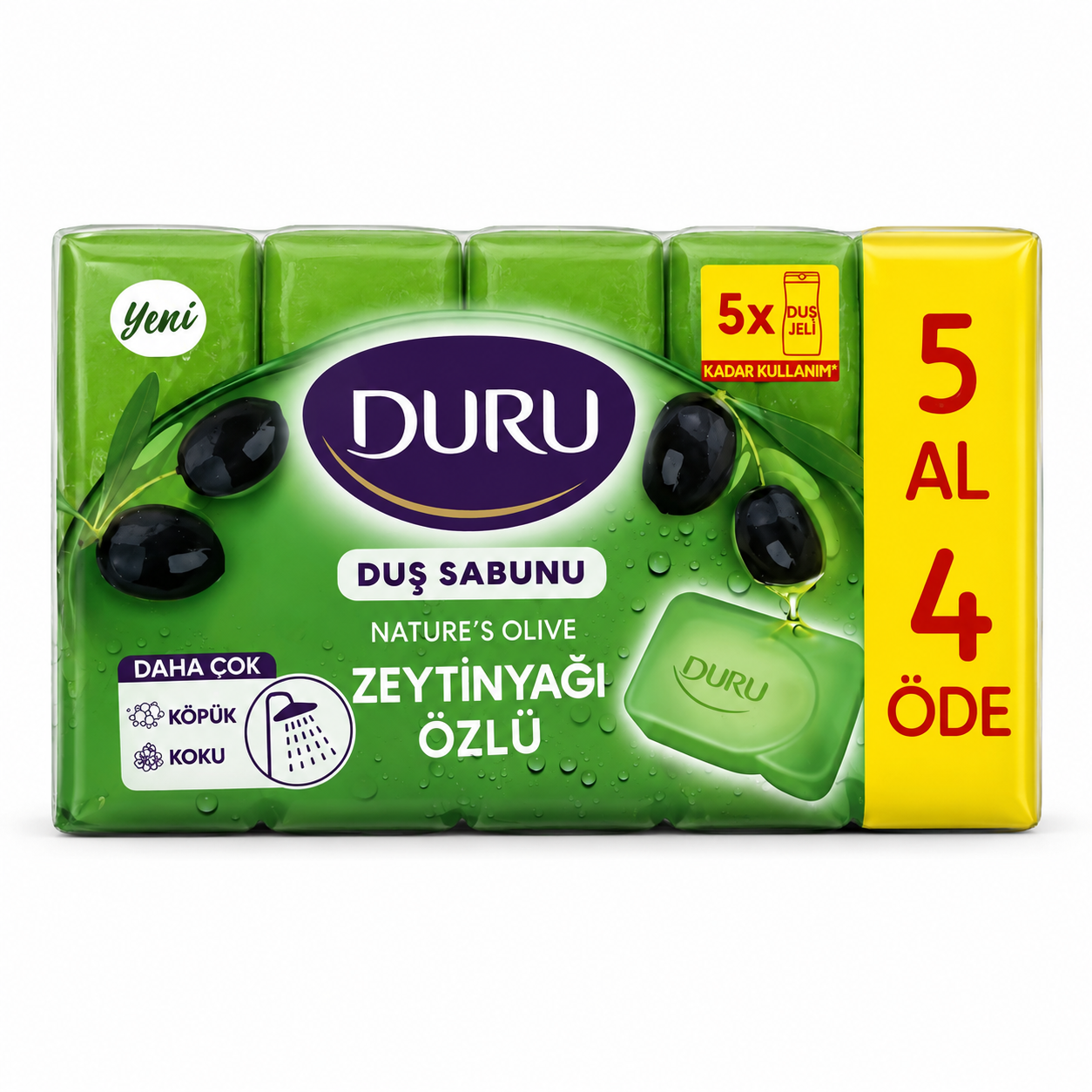 صابون حمام دورو Nature’s Olive با عصاره روغن زیتون، انتخابی مناسب برای پاکسازی روزانه پوست و ایجاد حس تمیزی و طراوت است. این صابون با رایحه دلنشین و کف مناسب، به پاک شدن آلودگی‌ها از سطح پوست کمک می‌کند و برای استفاده روزمره در حمام مناسب است.  فرمول این م