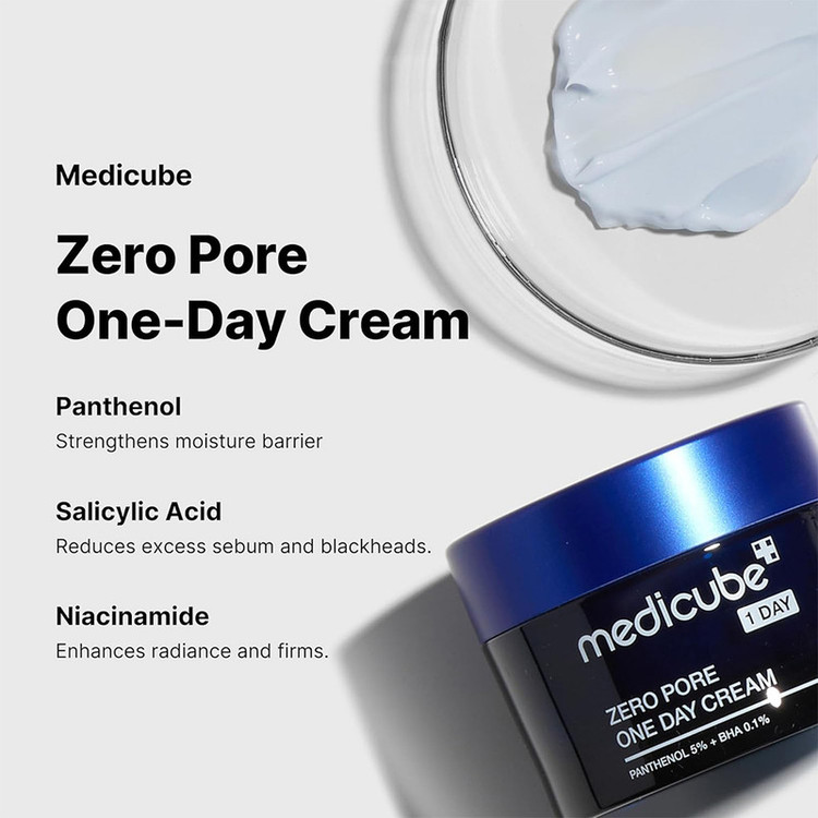 کرم مرطوب کننده صورت مدیکیوب مدل zero pore مناسب برای انواع پوست حجم 50 میلی لیتر