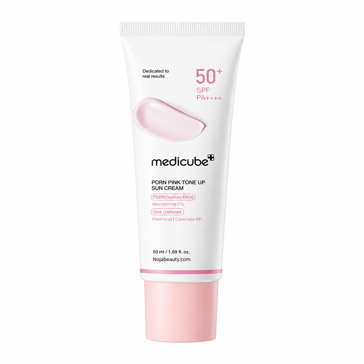 کرم ضد آفتاب صورتی تون آپ مدی کیوب PDRN Pink Tone Up SPF50+ حجم ۵۰ میلی‌لیتر