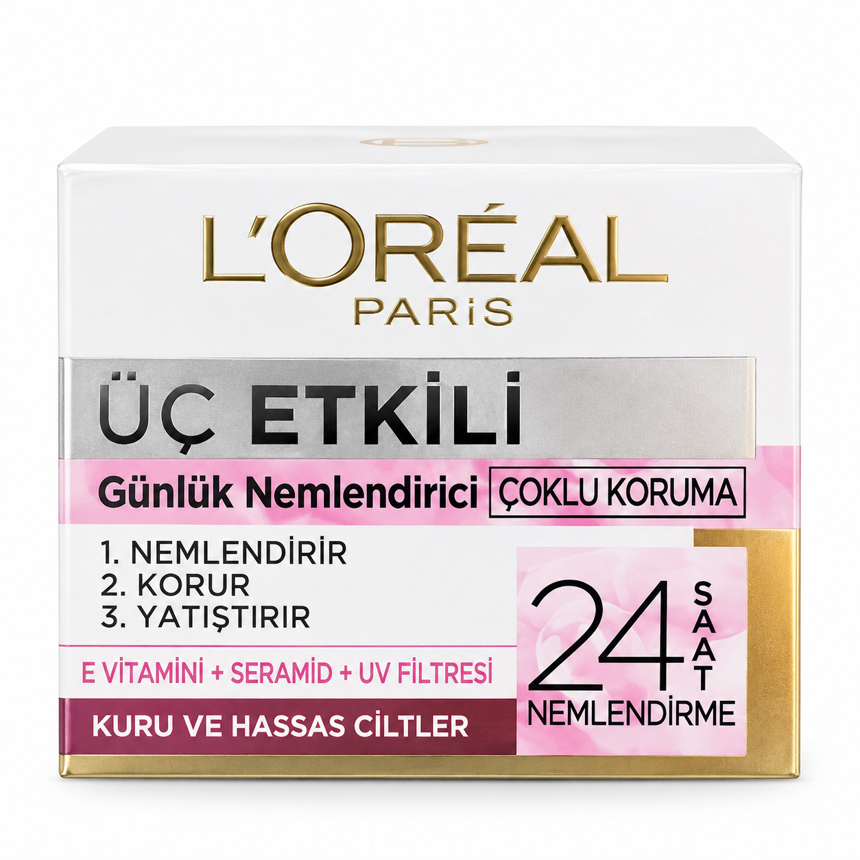 کرم مرطوب کننده روزانه لورآل پاریس 3 Effect Multi Protection مناسب پوست خشک و حساس