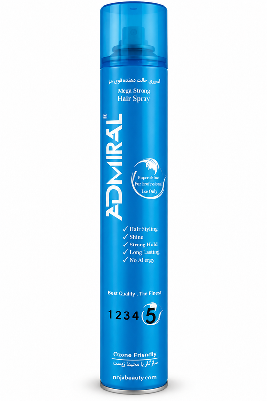 خرید و قیمت اسپری حالتدهنده مو ادمیرال مدل Mega Strong شماره 5 حجم 450 میلیلیتر