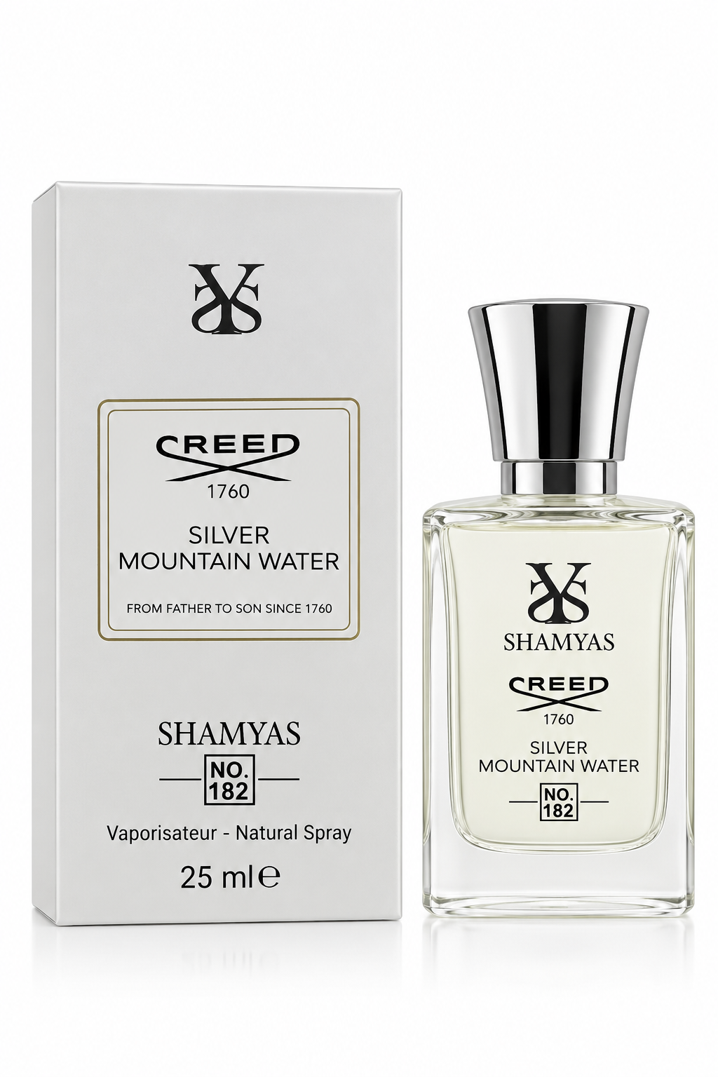 ادکلن شمیاس مدل Creed Silver Mountain Water شماره 182 حجم 25 میلی‌لیتر