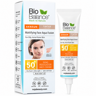 ضد آفتاب رنگی بیوبالانس مدل Aknsun Tinted Medium SPF50+ حجم 40 میلیلیتر مناسب پوست چرب و مستعد جوش
