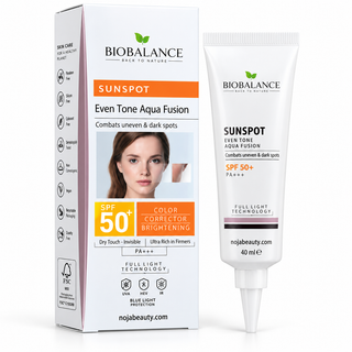 ضد آفتاب بیوبالانس مدل Sunspot Even Tone Aqua Fusion SPF50+ حجم 40 میلیلیتر مناسب انواع پوست