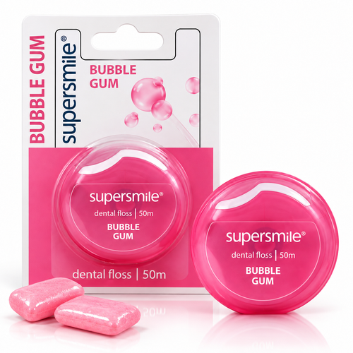 خرید و قیمت نخ دندان سوپراسمایل مدل Bubble Gum طول 50 متر