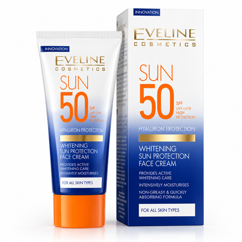 کرم ضد آفتاب روشنکننده اولاین SPF 50 حجم 50 میلیلیتر مناسب انواع پوست
