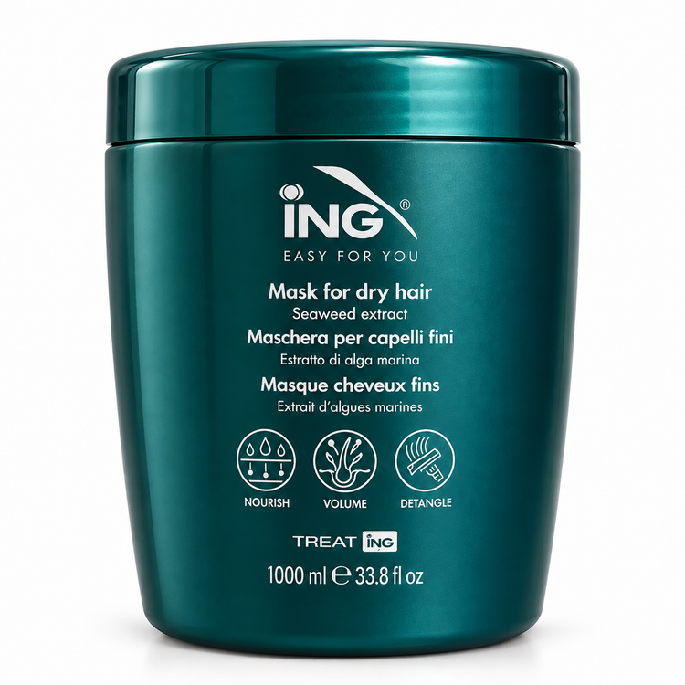 ماسک مو آیانجی ING مدل Seaweed Extract مناسب موهای نازک حجم ۱۰۰۰ میلیلیتر با قابلیت تغذیه، افزایش حجم و باز کردن گره مو