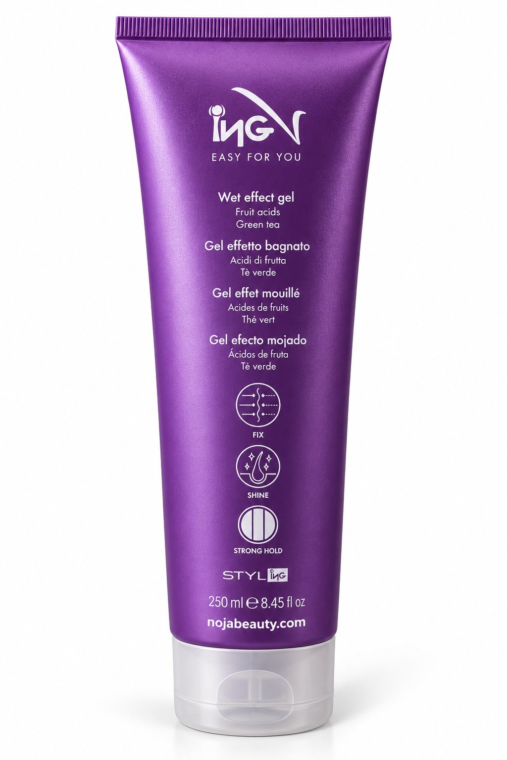 ژل حالت‌دهنده مو آی‌ان‌جی ING مدل Wet Effect Gel حجم ۲۵۰ میلی‌لیتر با جلوه خیس، نگهدارندگی قوی و درخشندگی مو