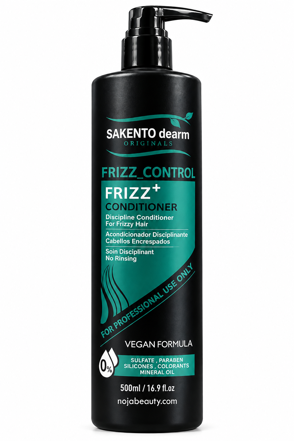شامپو نرم‌کننده مو ساکنتو دئارم مدل Frizz+ مناسب موهای وز و خشک حجم ۵۰۰ میلی‌لیتر