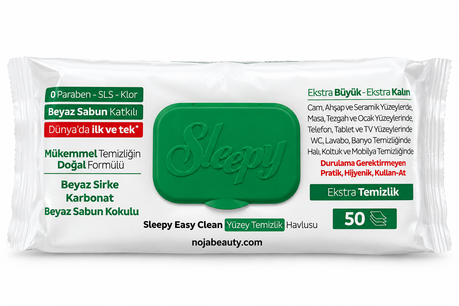 Sleepy Easy Clean Surface Cleaning Wipes White Soap 50 Sheets