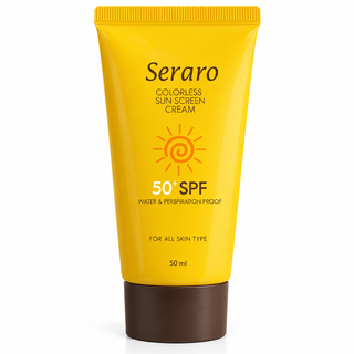 کرم ضد آفتاب بیرنگ سرارو با SPF 50 پلاس مقاوم در برابر آب و تعریق حجم ۵۰ میلیلیتر