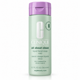 صابون مایع صورت کلینیک All About Clean مخصوص پوست خشک و مختلط حجم ۲۰۰ میلیلیتر با درب بنفش