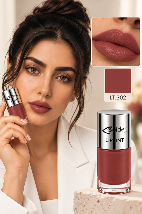 تینت لب و گونه گلدن آی ایتالیا با بستهبندی شیشهای و درب نقرهای، فروشگاه نوژابیوتی