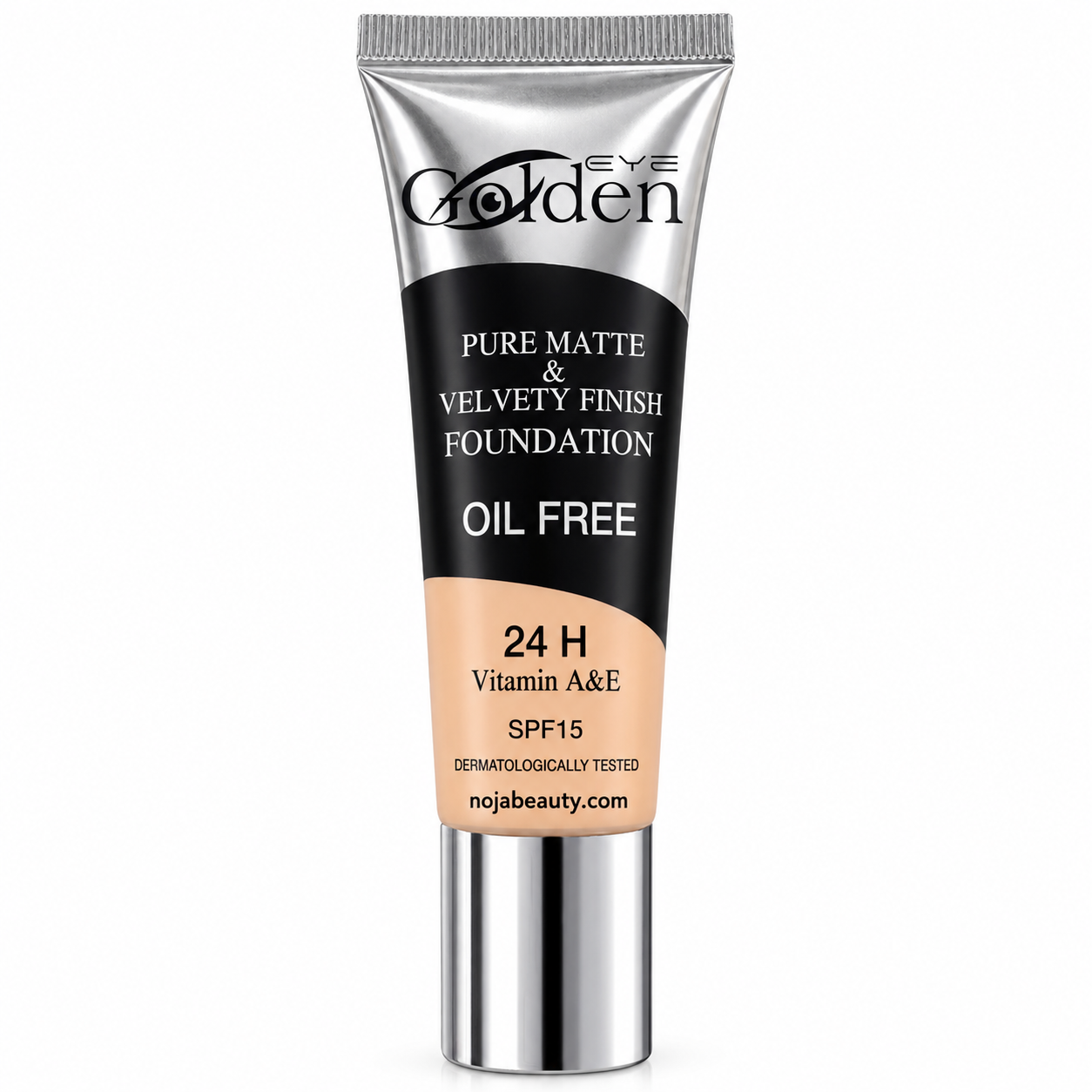 کرم پودر مات و مخملی فاقد چربی گلدن آی حاوی ویتامین A و E با SPF15