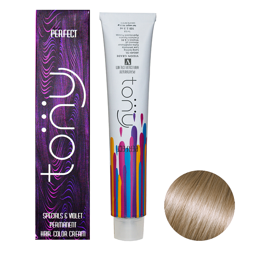 رنگ مو تونی شماره 9.68  رنگ قوس و قزح خیلی روشن