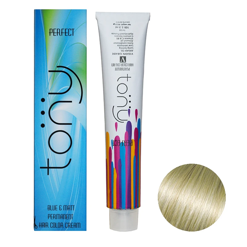 رنگ مو تونی سری زیتونی شماره 10.2 حجم 100 میلی لیتر رنگ بلوند زیتونی فوق العاده روشن