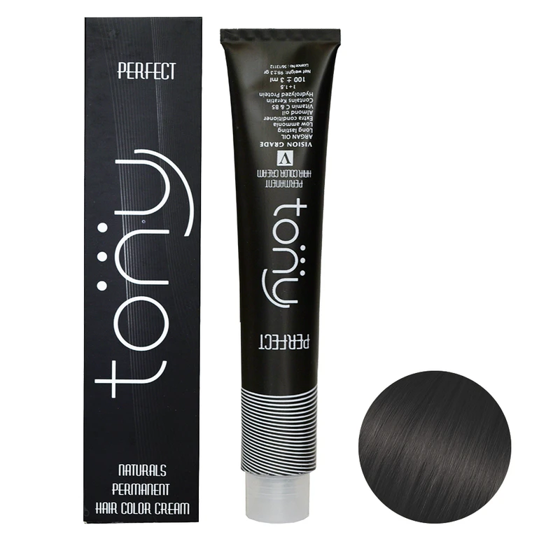 رنگ مو تونی سری طبیعی دودی شماره 4.01 حجم 100 میلی لیتر رنگ قهوه ای دودی طبیعی