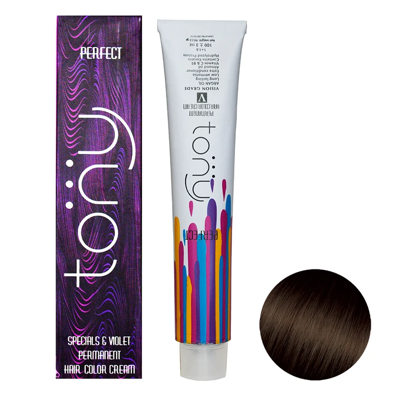 رنگ مو تونی سری شکلاتی شماره 4.77 حجم 100 میلی لیتر رنگ قهوه ای شکلاتی متوسط