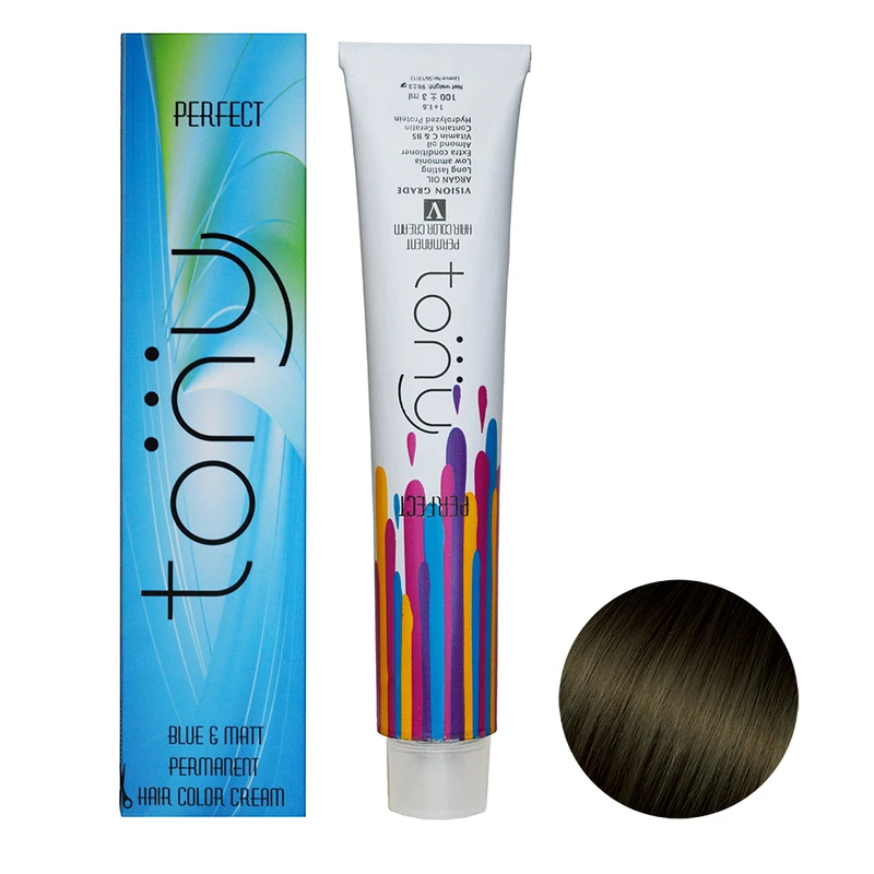 رنگ مو تونی سری زیتونی شماره 5.2 حجم 100 میلی لیتر رنگ قهوه ای زیتونی روشن