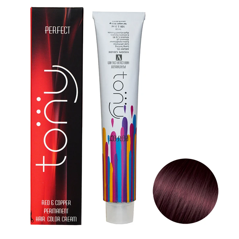 رنگ مو تونی سری قرمز شماره 5.55 حجم 100 میلی لیتر رنگ قرمز یاقوتی